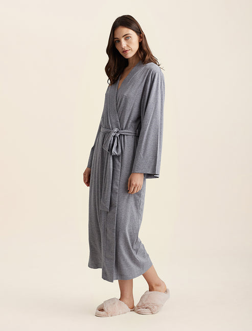 Papinelle | Basic Maxi Knit Robe in Grey – Papinelle Sleepwear AU