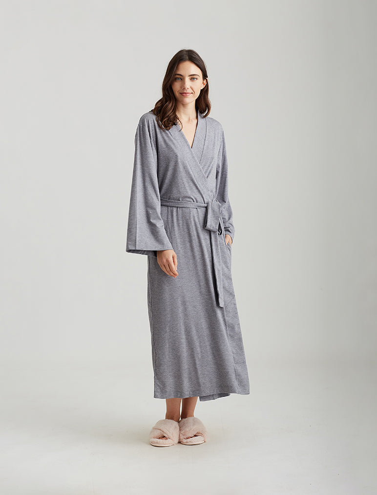 Papinelle | Basic Maxi Knit Robe in Grey – Papinelle Sleepwear AU