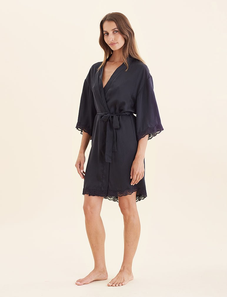 Camille Silk Lace Robe