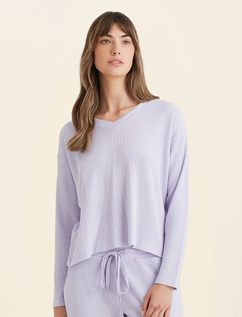 Super Soft Waffle V-Neck Top