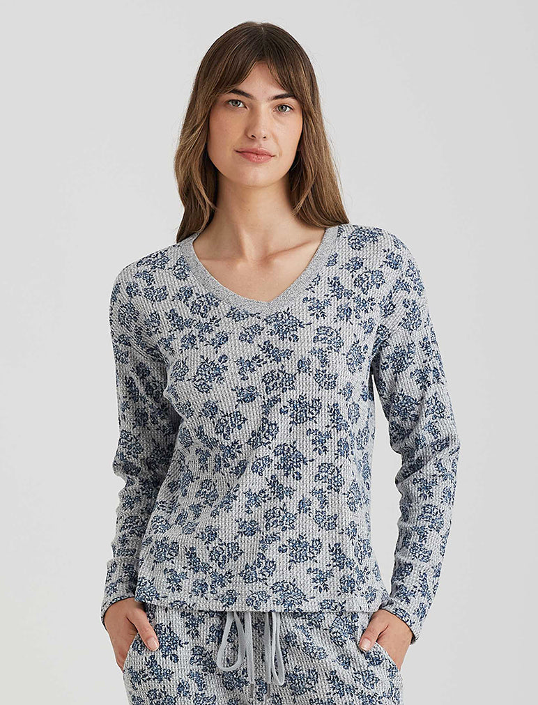 Super Soft Waffle V-Neck Top