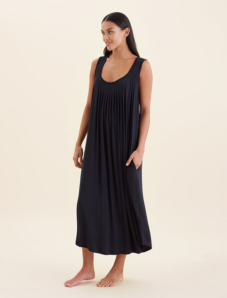 Kate Modal Soft Pleat Front Maxi Nightie