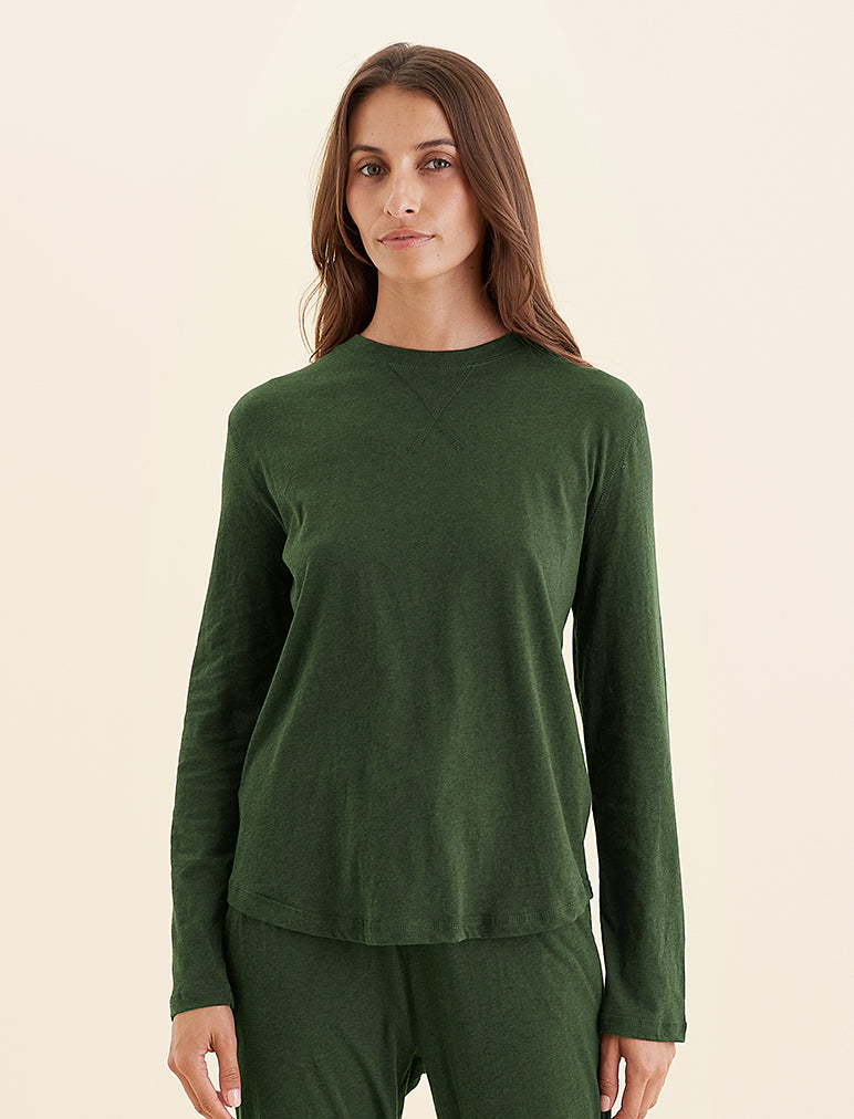 Jada Organic Cotton Knit Long Sleeve Tee