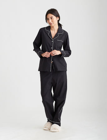 Mia Poplin Full Length PJ in Black – Papinelle Sleepwear AU - Papinelle