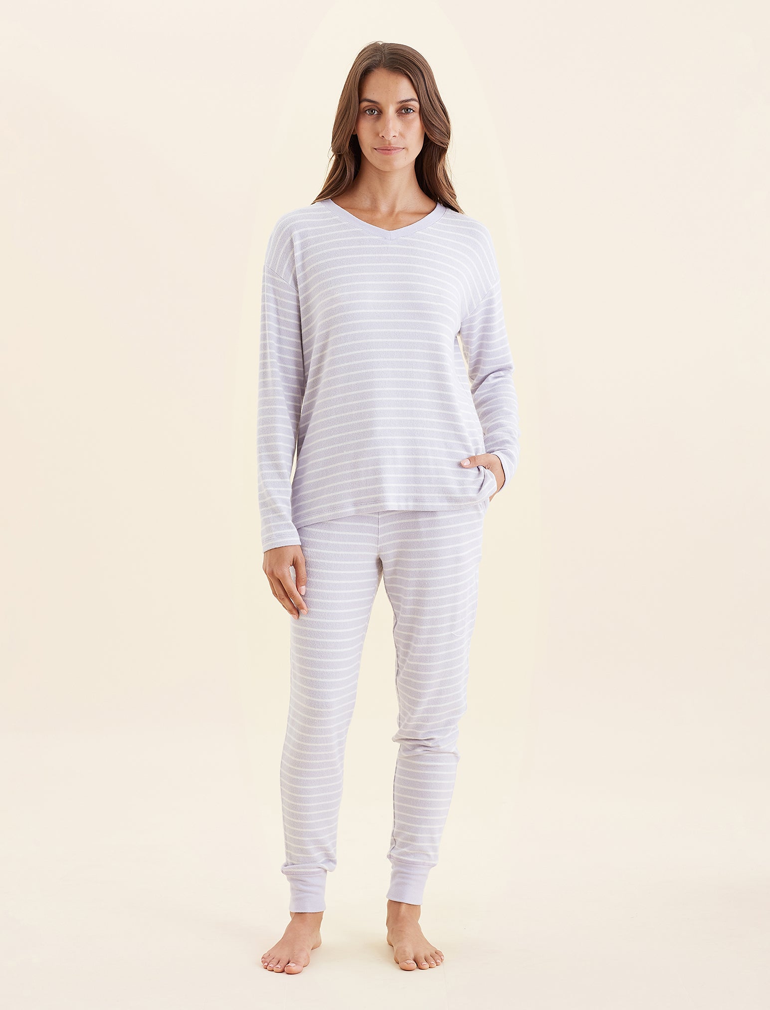 Feather Soft V-Neck LS Top and Jogger