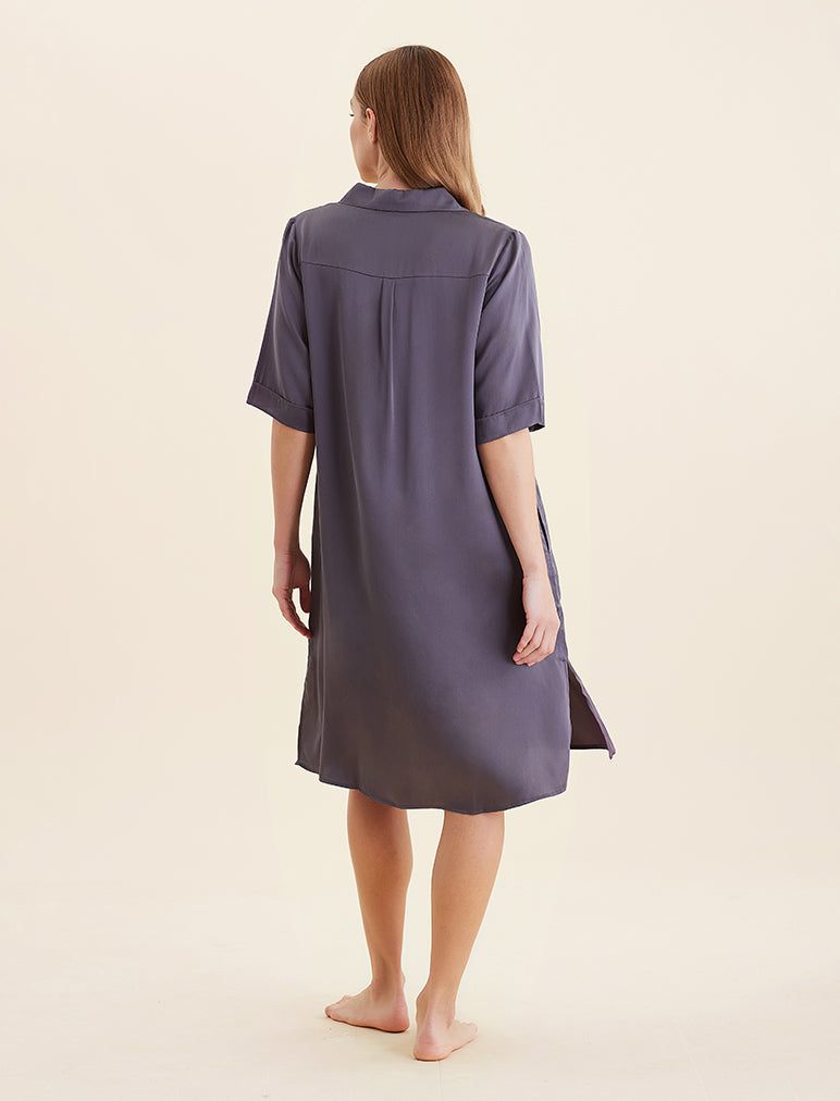 Audrey Washable Silk Short Sleeve Nightshirt