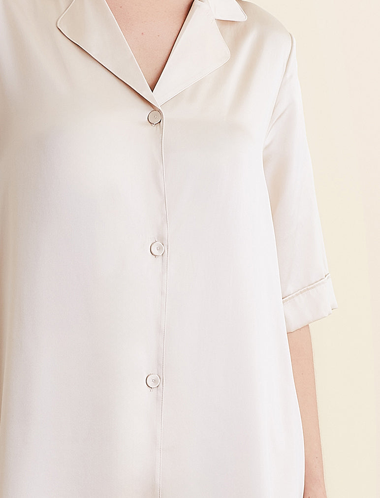 Audrey Washable Silk Short Sleeve Nightshirt