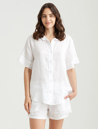 Papinelle - Resort Linen Boyfriend Shirt – Peachie Lingerie