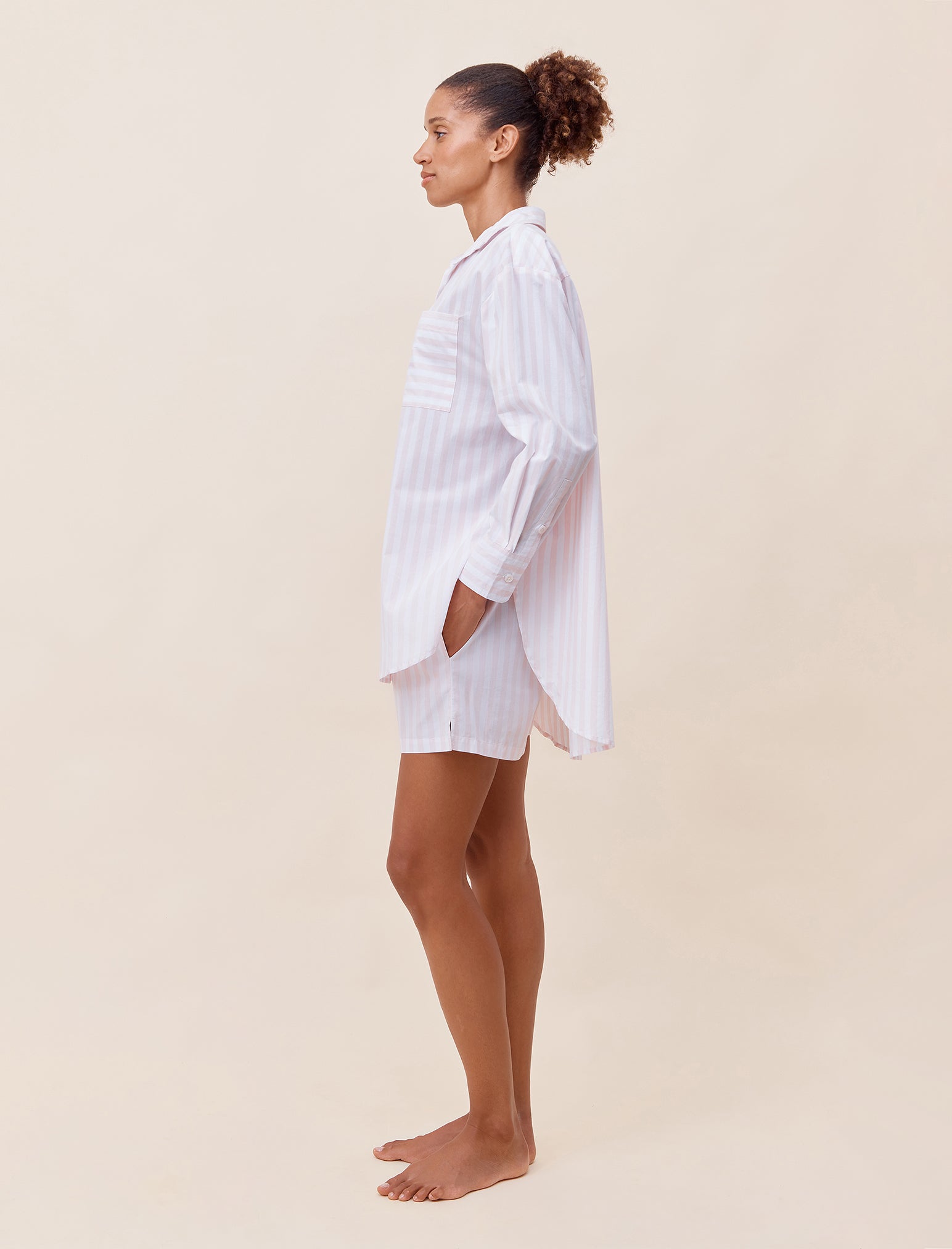 Cotton Stripe Shirting Boxer PJ Set