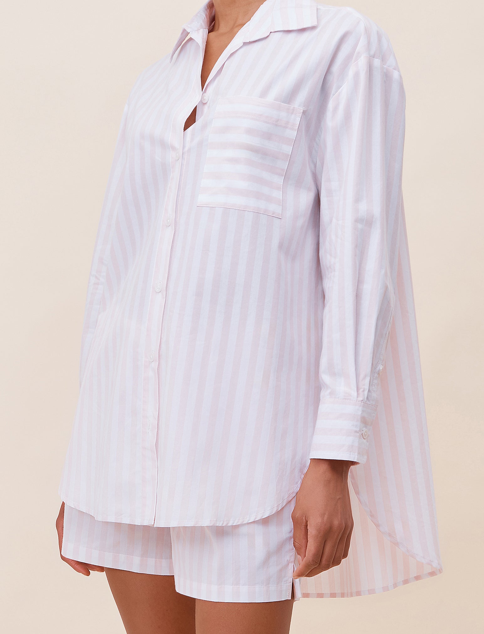 Cotton Stripe Shirting Boxer PJ Set