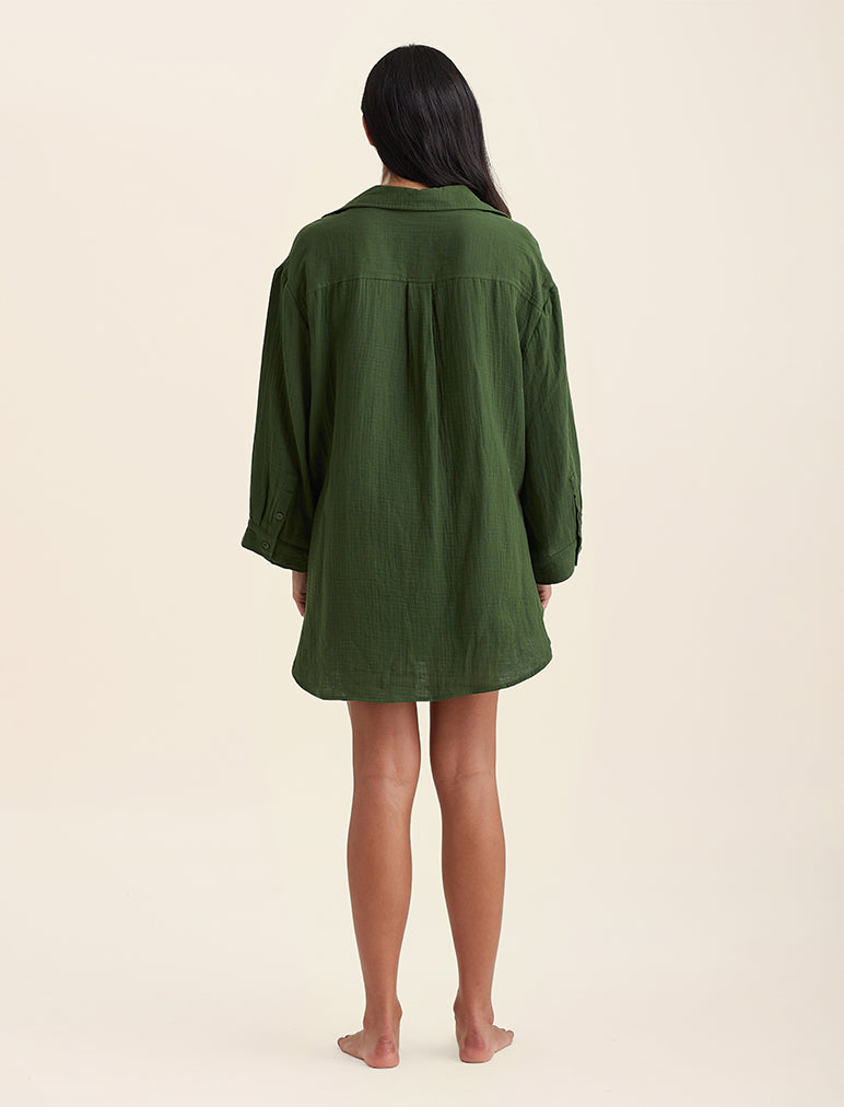 Ashley Textured Cotton Oversized Shirt