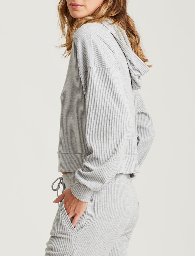 Cosy Winter Rib Crop Hoodie