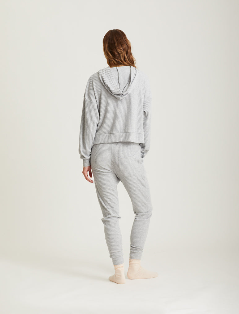 Cosy Winter Rib Crop Hoodie