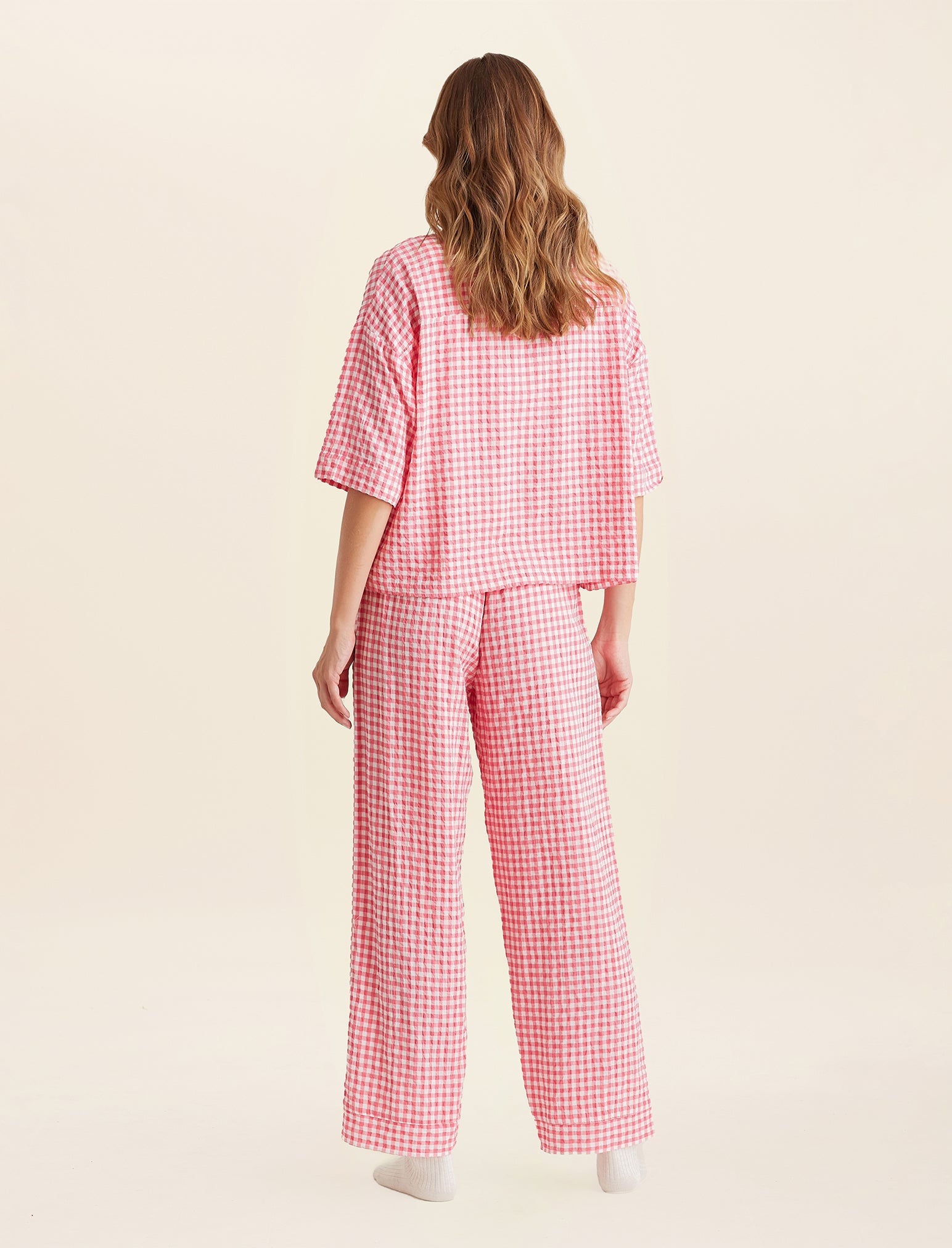 Seersucker Gingham Short Sleeve PJ Set