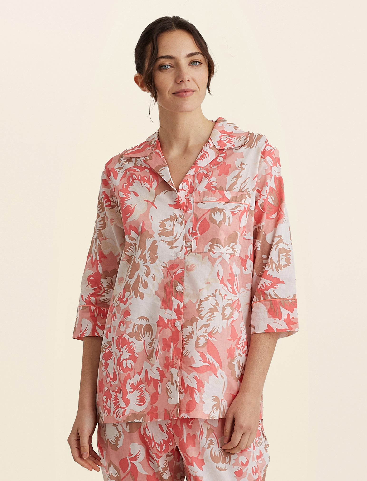 Karen Walker Ornamental Floral Crop PJ Shirt