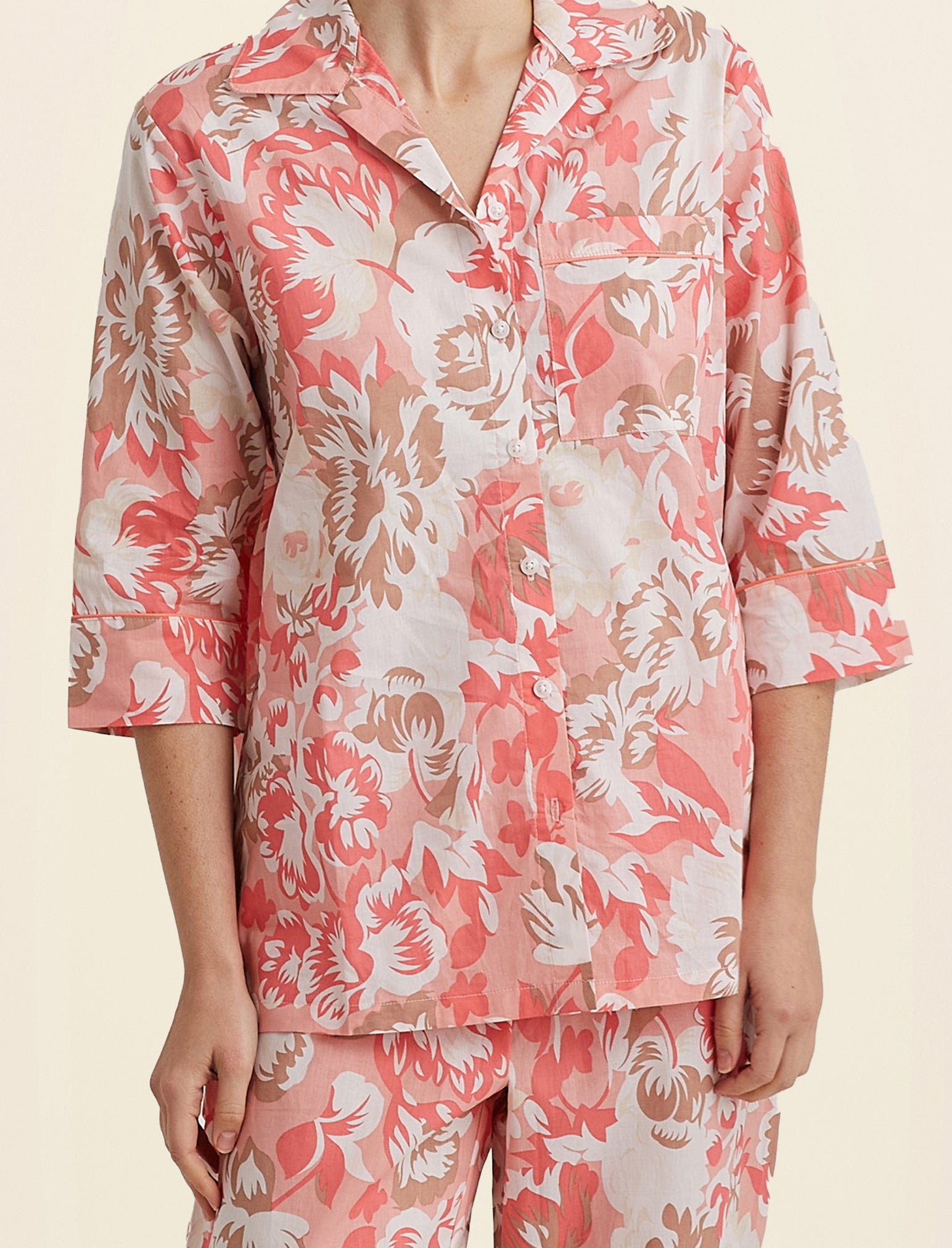 Karen Walker Ornamental Floral Crop PJ Shirt