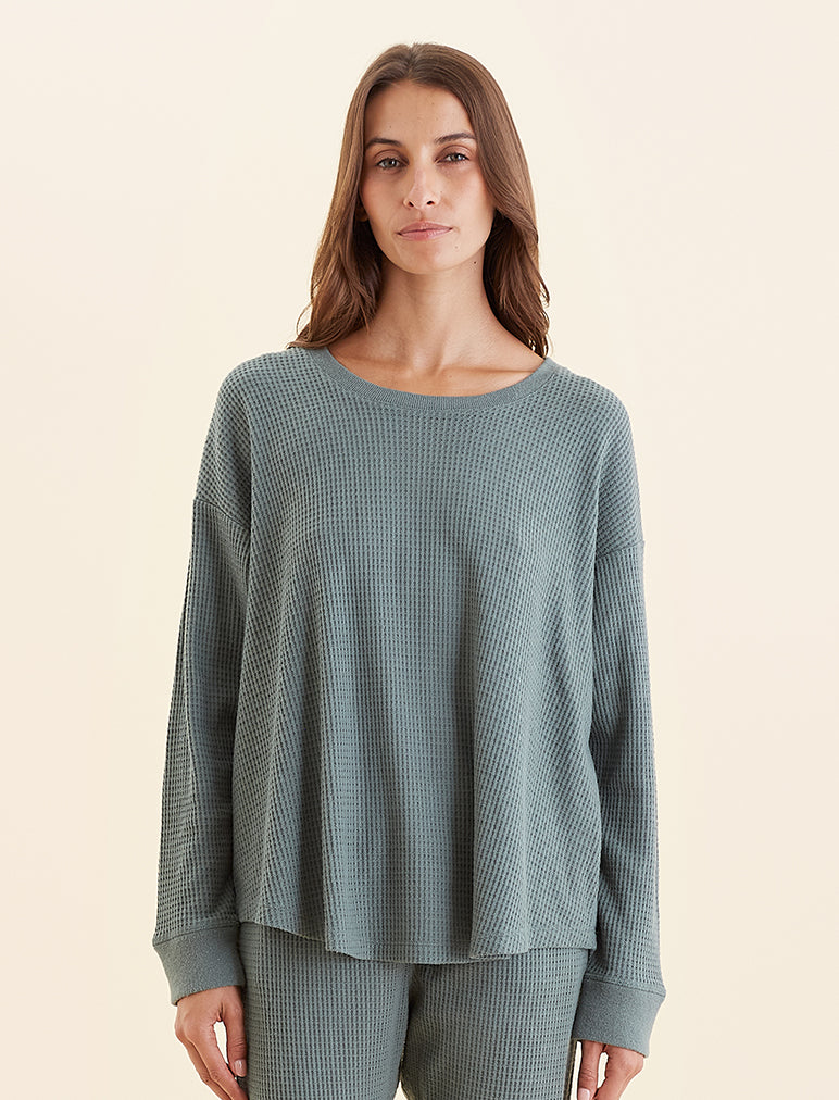 Super Soft Waffle Long Sleeve Relaxed Top