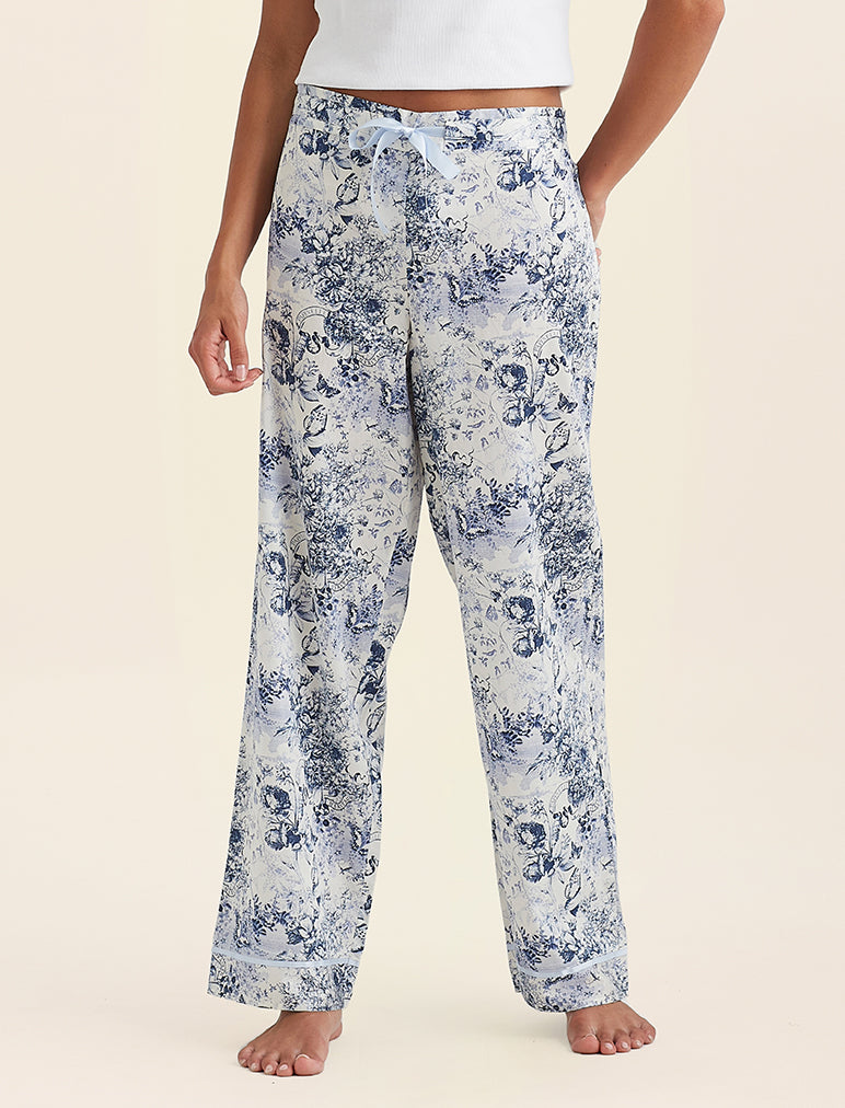 Toile De Jouy Straight Leg Full Length Pant