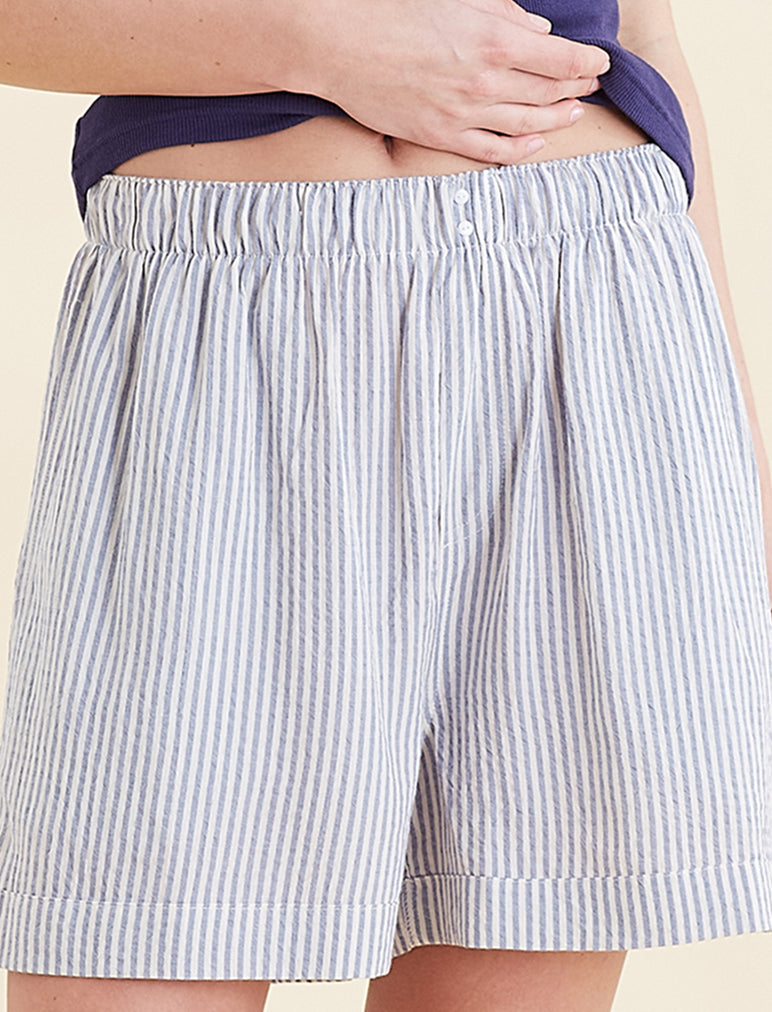 Sabine Seersucker Stripe Boyfriend Short