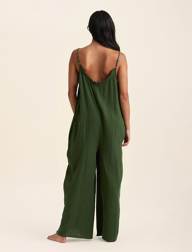 Ashley Textured Cotton Relaxed Jumpsuit