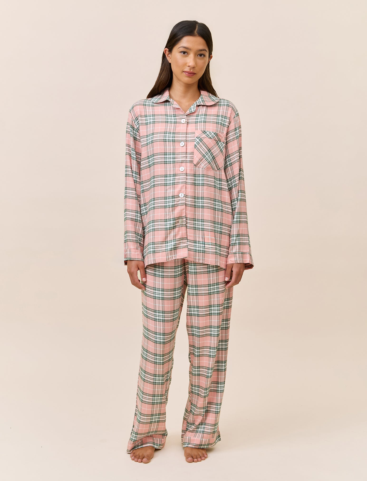 Comfy Plaid Full Length PJ Set