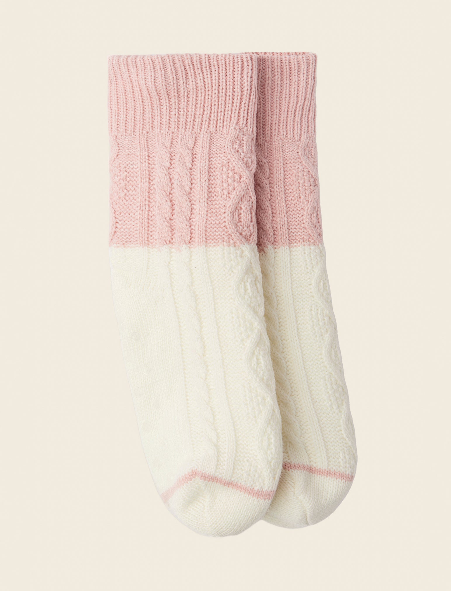 Colour Block Cable Socks