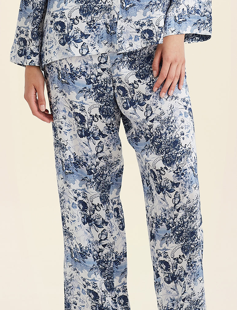 Toile De Jouy Pure Silk Full Length PJ Set