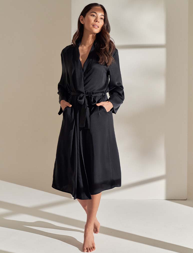 Audrey Washable Silk Long Robe