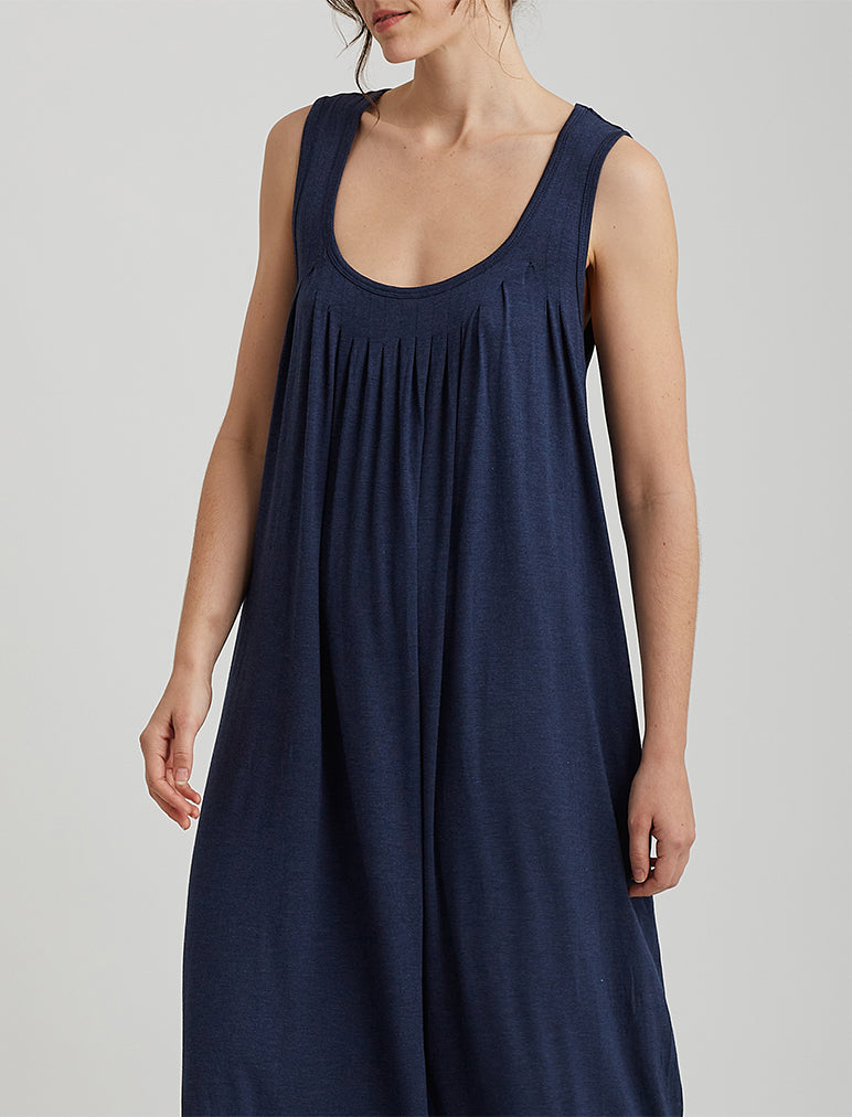 Papinelle | Modal Soft Pleat Front Maxi Nightie in Navy – Papinelle ...