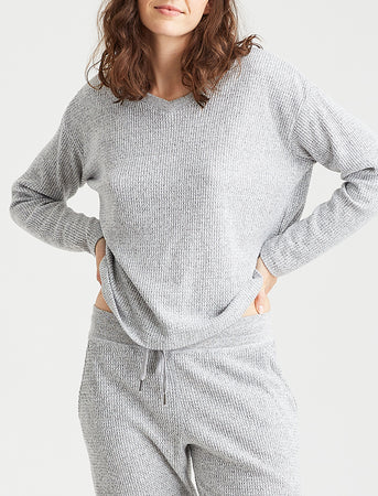 Nightwear - Papinelle Super Soft Waffle V-Neck LS Top - Ballantynes  Department Store