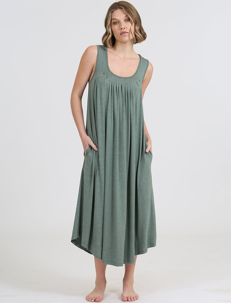 Kate Modal Soft Pleat Front Maxi Nightie