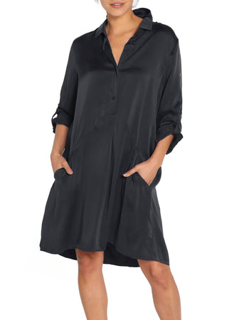 Audrey Silk Short Sleeve Nightshirt