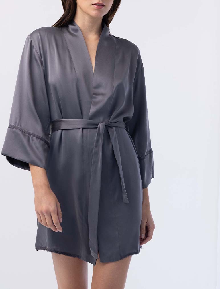 Pure Silk Short Robe